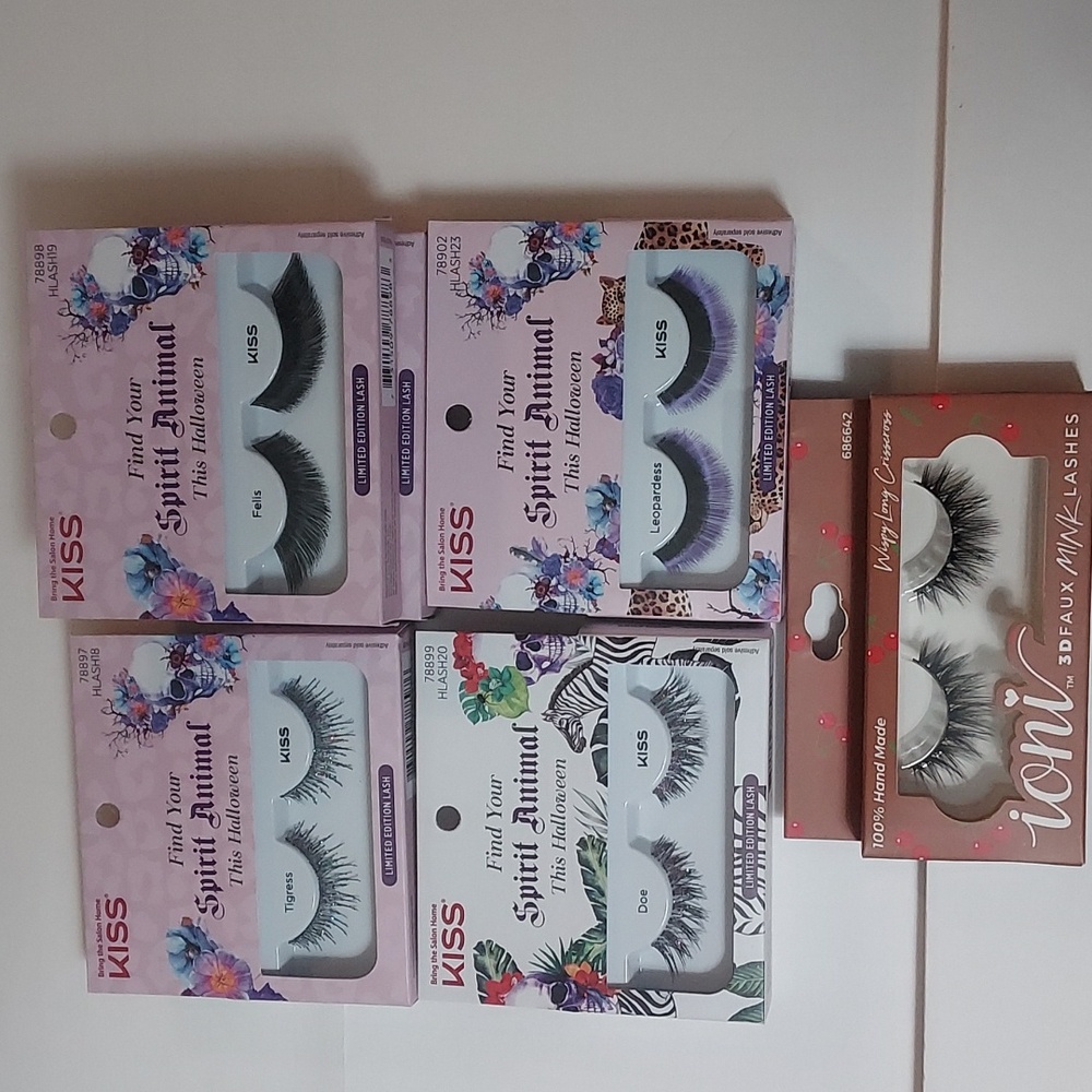NEW Eyelash Bundle KISS 9Lash Limited Edition & ioni Lash   In Box, Fun Lashes